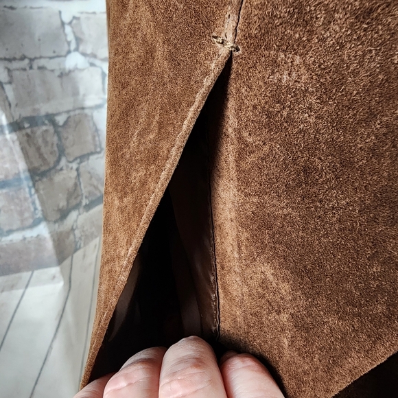 Vintage novelti Suede Jacket Full Zip Brown Size Medium Coastal Cowgirl - Picture 11 of 16